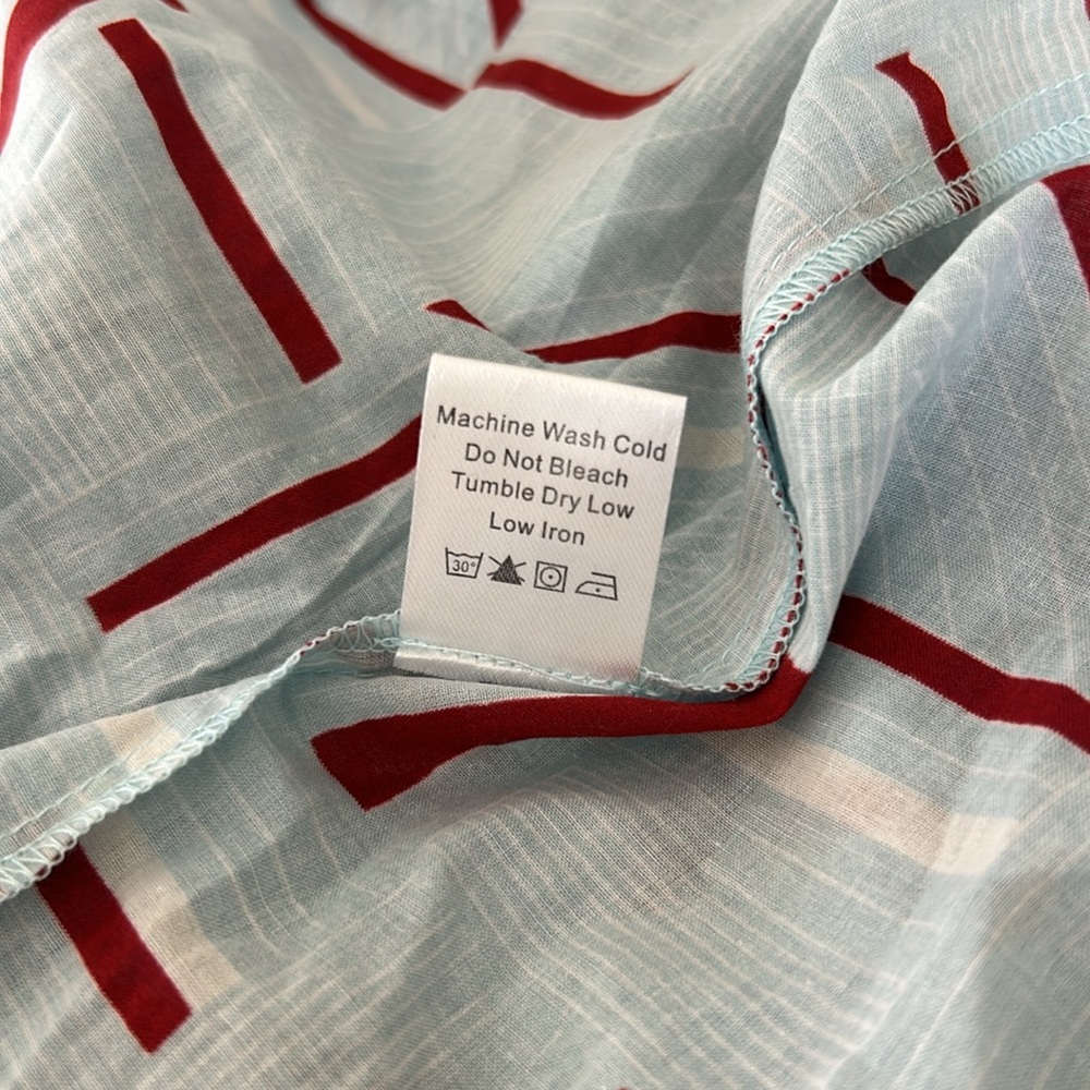 Tuckernuck Flutter Smocked Ruffle Maxi Dress Blue Red Color womens Size Medium - Picture 10 of 13